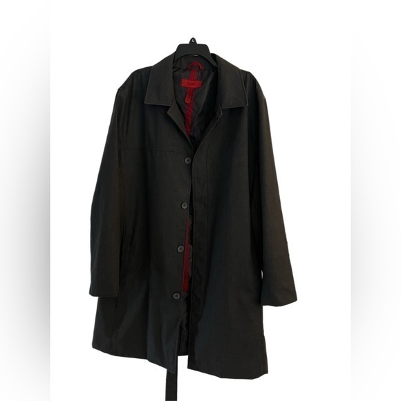 REDUCED ❗️Alfani XL Black Rain Trench Spy Coat - Main Image
